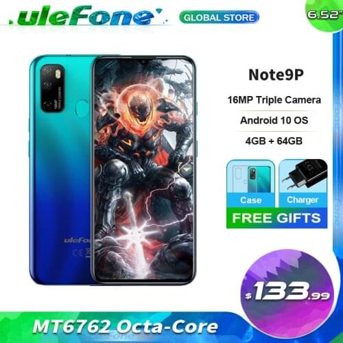 Ulefone Note 9P Smartphone Android 10 4G Celular Phone Waterdrop Screen Octa Core 4GB+64GB 6.52-inch 16MP Triple Camera Phone