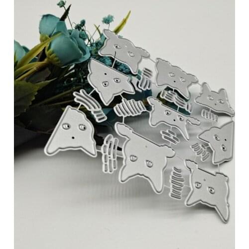 P15D Cat Carbon Steel Scrapbooking Embossing Stencil, DIY Printing Steel Mould for Album Paper Card Making