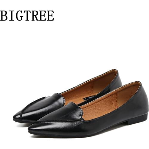 Leather Shoes Women Loafers Women Harajuku Shoes Slip On Shoes For Women Pointed Toe Flats Zapatos Mujer 2020 Chaussures Femme