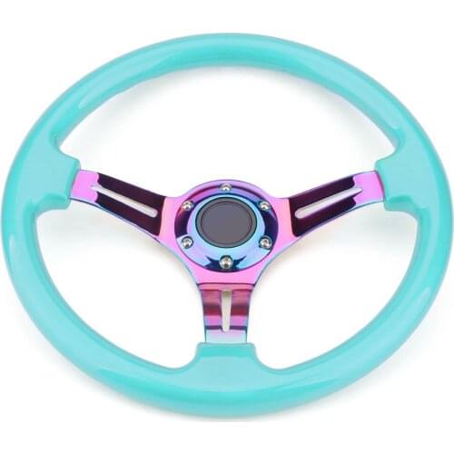 Universal 14 Inch 350mm 6-BOLT/ABS Car Racing Steering Wheels Deep Corn Drifting Sport Steering Wheel