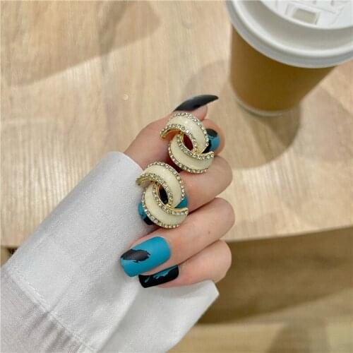 New High Elegant French Clip on Earrings Cubic Zirconia Women Vintage Earrings