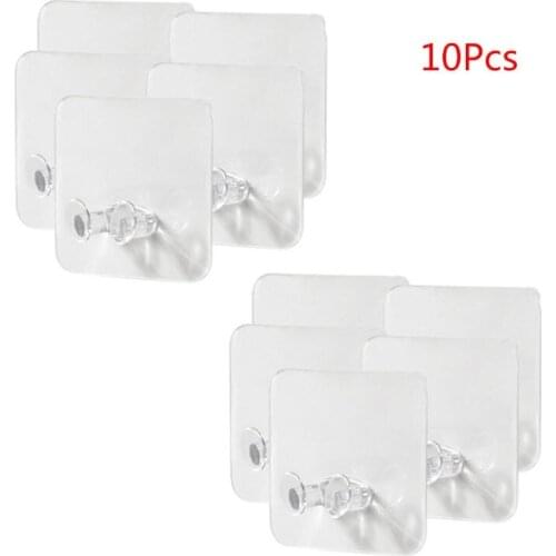 10PCS Wall Storage Hook Power Plug Socket Holder Seamless Strong Adhesive Hanger for Home Bathroom Kitchen Use Supplies