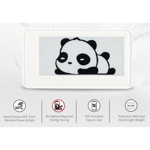 Black/White 2.9inch Passive NFC e-Paper e-Ink Display with Case, Supports Wireless Powering & Data Transfer