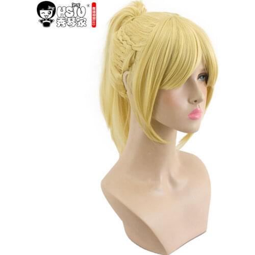 HSIU High Quality Anime Game Fate/Apocrypha Mordred Cosplay Wig Costume Play Woman Adult Wigs Halloween Synthetic Hair