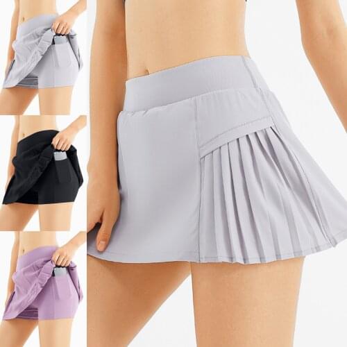 Short Tennis Skirts Women Sport Golf Fitness Skirt High Waist Athletic Quick Dry Running Skirt Female Gym Cheerleader Mini Skirt