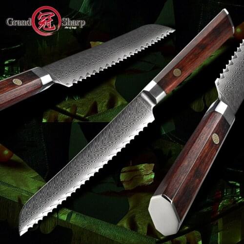 Chef Kitchen Knives Bread Cake Toast Knife VG10 Japanese Damascus Steel Home Cooking Wedding Gadget ECO Friendly Product Cutlery
