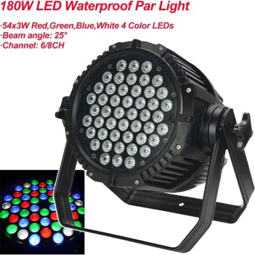 LED 54x3W RGBW Mixed Color Aluminum Cast Waterproof Flat Par Lights Professional For Outdoors Party KTV Disco DJ Stage Lights