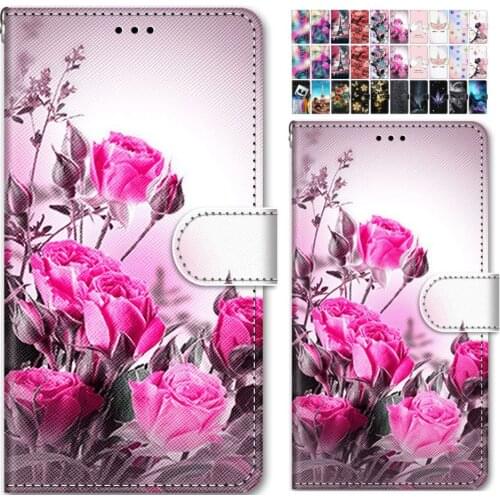 Cute Painted Flip Phone Bags For Case Huawei Mate 10 20 30 Lite 30 Pro P Smart 2018 P Smart Plus Z 2019 Enjoy 7S 9S Capa O08F