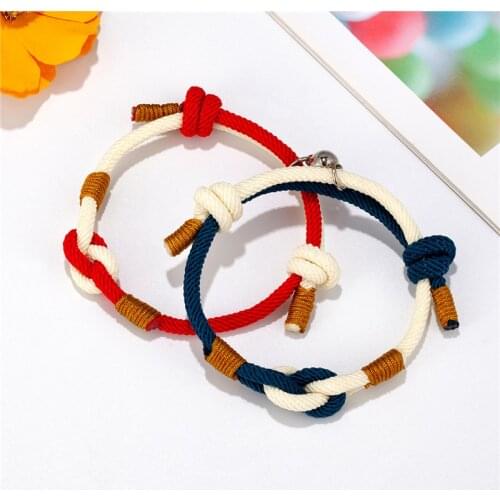 MKENDN Ancient concentric knot Infinity Couple Bracelet For Lovers Attract Each Other Men Women Valentines Day present Dropship