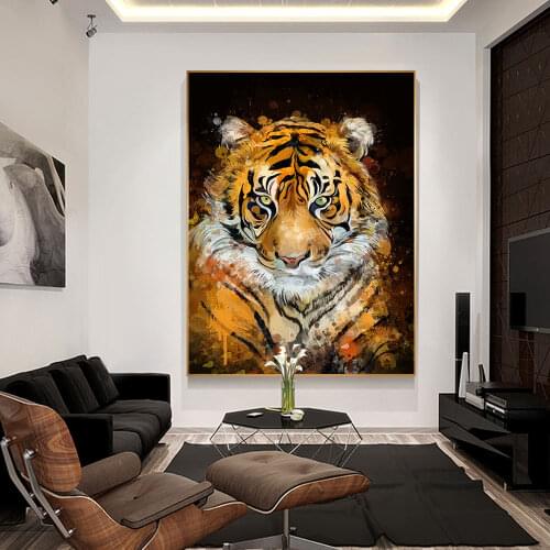 African Animal Wall Art Canvas Painting Tiger Posters and Print Wall Pictures for Living Room Decoration Accessories Home Decor