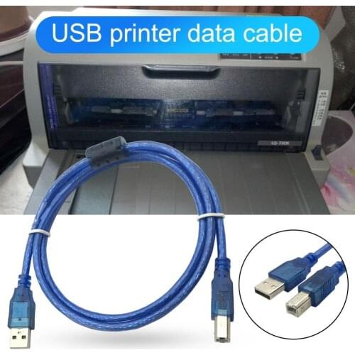 Accessory Excellent 1.5m USB 2.0 A to B Male Printer Data Cable Transparent Blue Printer Cord Plug Play for Printer