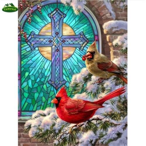 YUMEART Full Square Diamond Embroidery Birds Mosiac 5D DIY Diamond Painting Cross Stitch Animal Rhinestone Craft Kit Home Decor