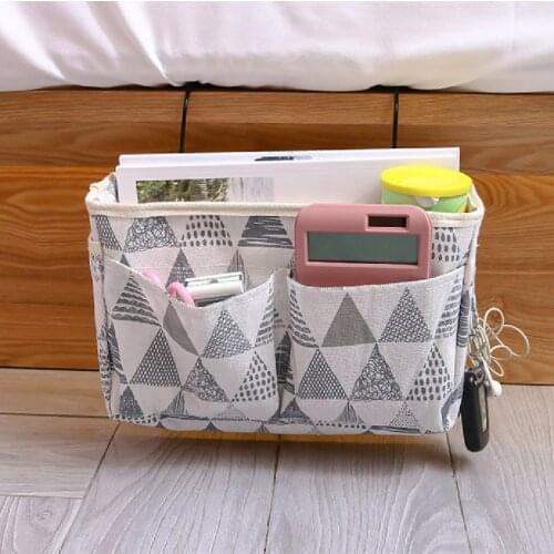 Bedside Hanging Organizer Pocket Storage Bag Wardrobe organizer Canvas Bedroom Bathroom Magazine tote Storage Organizador Pouch