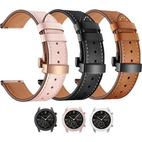 Leather 22mm 20mm 18mm Watchband Quick Release Watch Band Strap Brown for Men Women compatible with Fossil