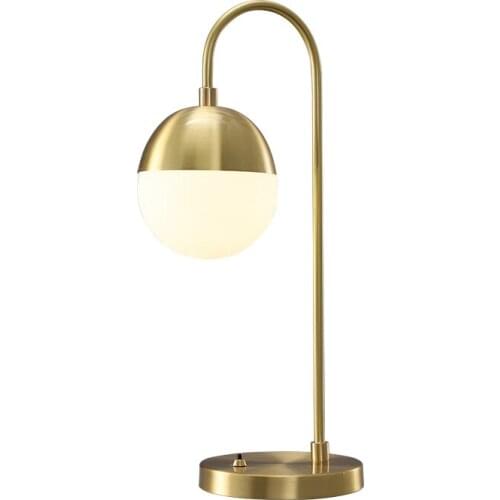 Nordic modern light luxury copper glass ball decoration table lamp simple bedside bedroom study soft decoration table lamp