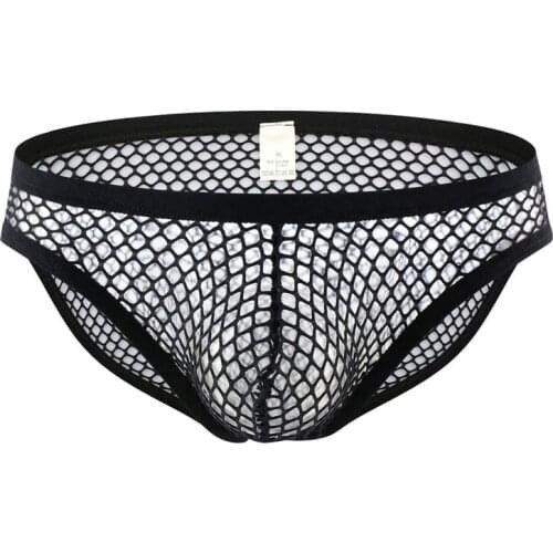 Sexy Men U Convex Mesh Low Rise Brief Sexy Thongs Underwear Bulge Mens Micro G-strings Penis Pouch Gay Wear F8