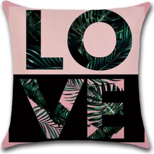 Modern Fashion Love Letter series Printed linen Cushion Cover Decorative Sofa study Car seat Home Decorate waist Pillow Case