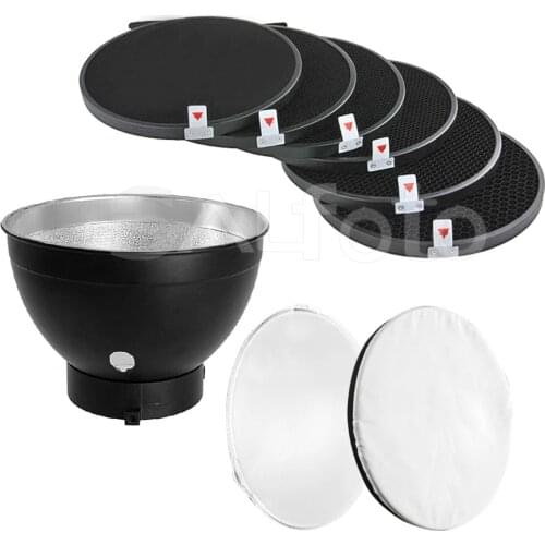 7" 18cm Bowens Standard Reflector Dish 10 20 30 40 50 60 Degree Honeycomb Grid Soft Diffuser Lamp Shade for Strobe Flash Light