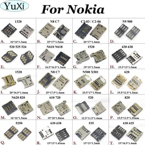 YuXi For Nokia Lumia 1320 N8 N9 1520 630 C2-03 500 620 520 SIM Card Adapters Slot Tray Holder Socket Reader Module Repair Part