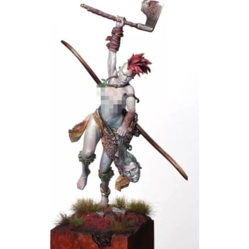 1/24 Scale 75MM Female Warrior Combat Headpiece Unpainted Miniatures Resin Model Kit Figure Free Shipping