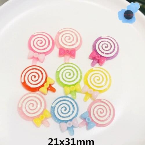 1Pcs Lollipop Candy Resin Mini High Simulation Shoe Charms Shoe Buckle Decoration Fit Holes Wristbands Backpack