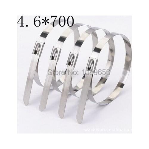 100PCS 4.6*700 mm stainless steel zip CABLE TIES LOCK TIE WRAP
