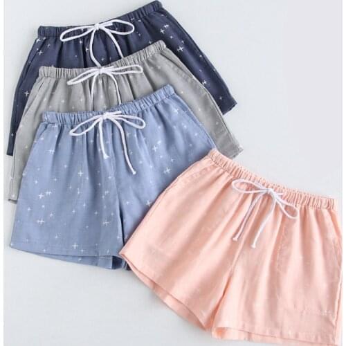 2020 autumn thin couple shorts mens five-point pants womens shorts pajamas cute home pants