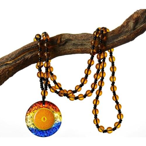 3PCS # Wholesale Buddhist supplies Greco-Buddhist pocket travel efficacious talisman Shurangama Mantra Crystal Pendant Amulet