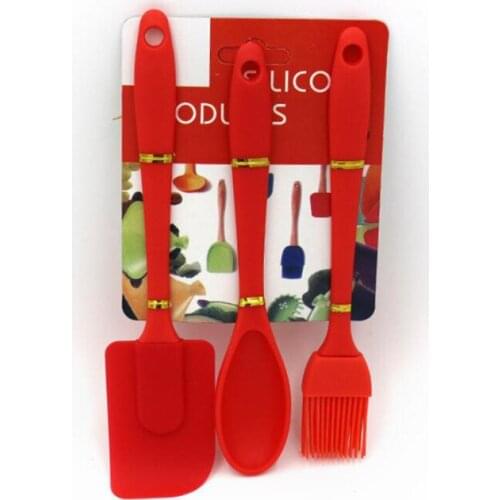 3Pcs Kitchen Silicone Spatula Brush Set Cream Butter Cake Brushes Mixing Butter Shovel Scraper Flour Scrapers Baking Pastry Tool