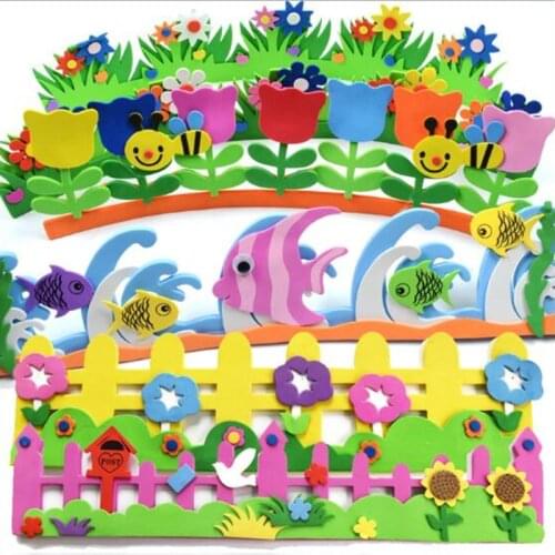 3D EVA Mixed Pattern Foam Wall Stickers DIY Cartoon Animal Puzzle Decor Crafts For Children Kids Learning Education Toys Gifts