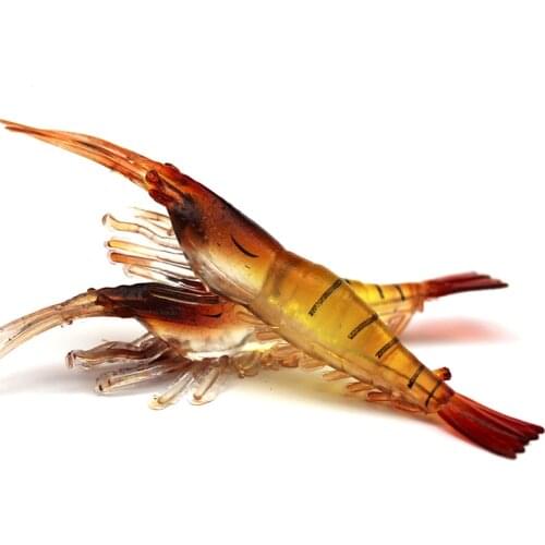 5PCS/Lot silicon Fishing Lures Smell Artificial Shrimp Lures Soft Lures 7cm 3.5g 2 Color Artificial Baits Carp Fishing Tackle