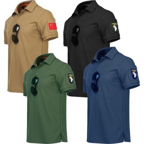 S-4XL large size mens outdoor sports quick-drying T-shirt summer mountaineering training thin lapel military uniform tactical T