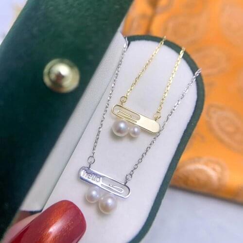 HELLO 925 Sterling Silver Necklace Chain Mountings Necklace Findings Jewelry Parts Fittings Accessories for Pearls Beads