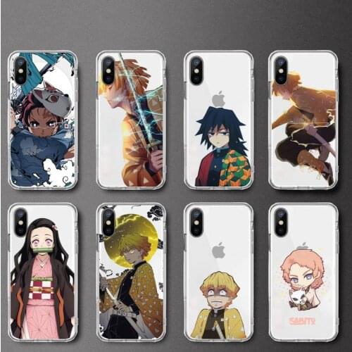 Demon Slayer Blade Japanese anime Phone Case Transparent soft For iphone 5 5s 5c se 6 6s 7 8 11 12 plus mini x xs xr pro max