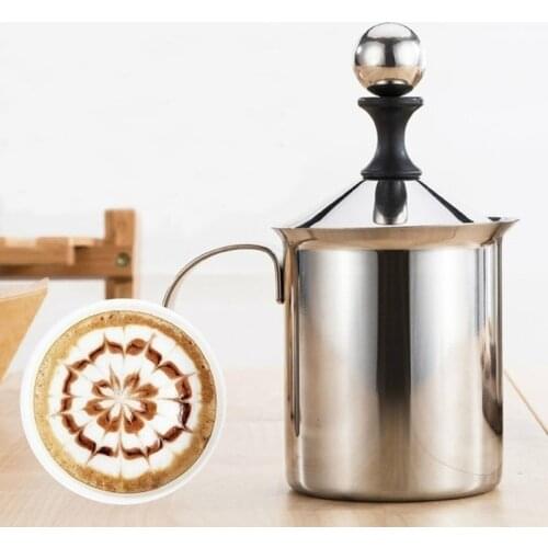 Filbake Double Foamer Milk Shaker Cappuccino Pump Foamer Stainless Hand Foaming Machine Milking For Bubbler Coffee Appliance