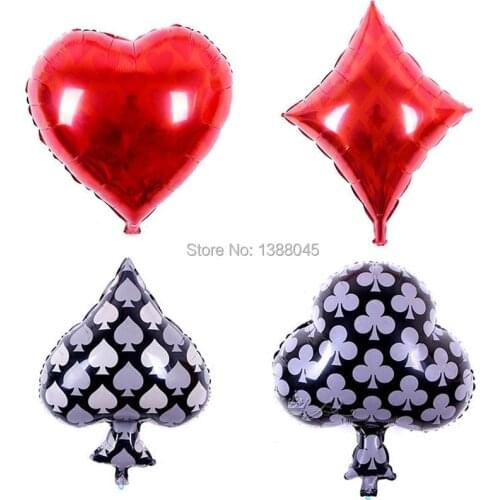 Playing Card Foil Balloons Cartoon Cards Inflatable Air Balloon Birthday Party Decoraion Kids Event Party Suppliers