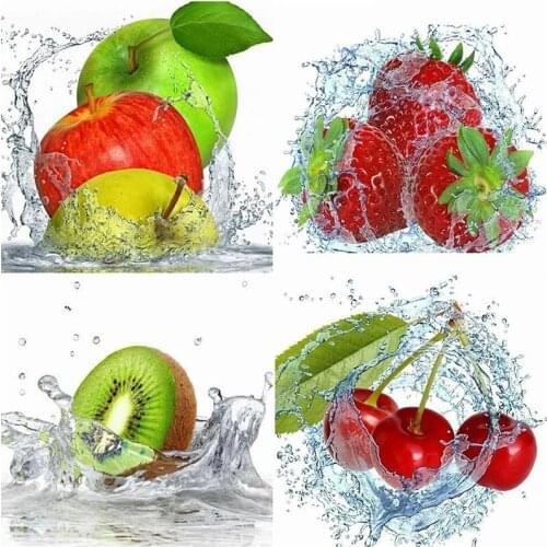 Full Square Diamond Embroidery Fruit 5d Diy Diamond Painting Apple Strawberry Mosaic Picture Of Rhinestone Decor Home