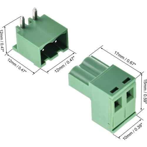 Uxcell 2-Pin 5.08mm Pitch Right Angle PCB Screw Terminal Block Connector 20 Sets