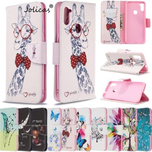 Lovely Mirror Cases For Cover Samsung M11 Flip Case PU Leather Flip Phone Cover sFor Positivo Samsung telefoon A11 Caso galixy