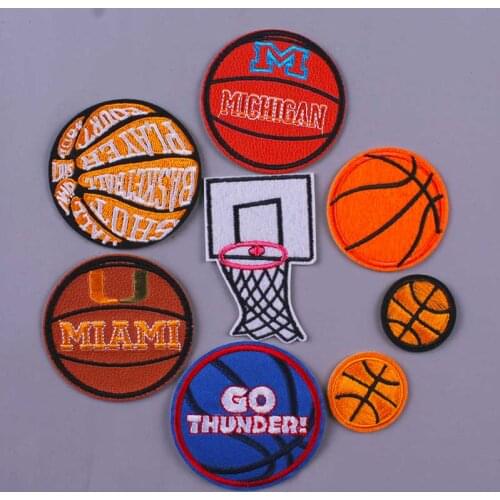 Cartoon Iron On Basketball Patch Embroidered Patches For Clothing Soccer Stickers Diy Sport Balls Appliques For Jeans Clothes H