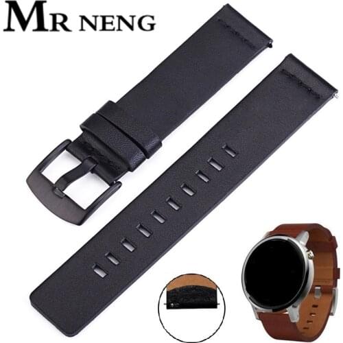 MR NENG Black Brown Genuine Classic Leather Strap man Watch Wearable Wrist Bracelet Cowhide Watchband 18mm 20mm 22mm 24mm Belt