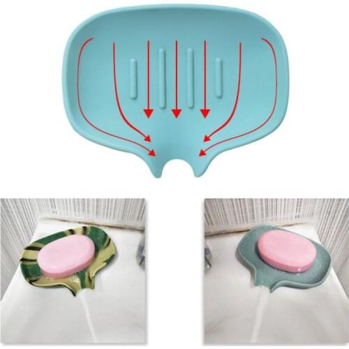 Bathroom Non-slip Silicone Soap Box Home Creative Washbasin Diversion Type Drain Rack Drain Soap Tray