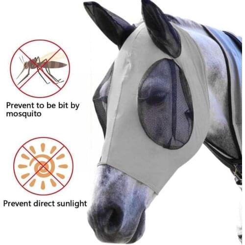 New Horse Fly Mask Anti Mosquito Repellent Horse Mask Care Supplies Mesh and Products Horse Equestrian Comfortable Breathab Q4S8