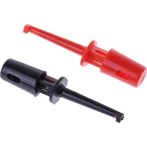 New 1 Pair Single Hook Clip Test Probe Lead Wire Mini Grabber Kit For Multimeter Q84D