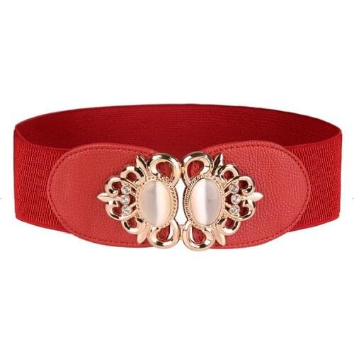 2021 High-end New Fashion Korean Style Buckle Elastic Wide Belts Cummerbund Strap Belt Waist Female Women Accessories