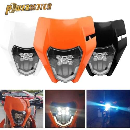 Motorcycle Headlight Fairing Headlamp E8 Emark 12V LED for KTM SX SX-F EXC XC-W XC-F WR DRZ KX YZ KLX F Dirt Bike Fairing Mask