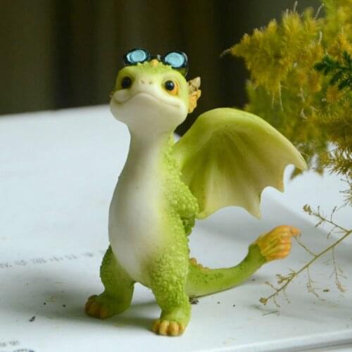 Original genuine countryside farm animals 8 kawaii cute little baby dragon dinosaur reading drawing figure figurine desktop gift