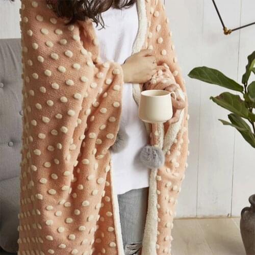 Autumn Winter Flannel Cover Blanket Thick Warm Fleece Home Sofa Blankets Office Nap Blanket Air Conditioner Quilt Solid Color