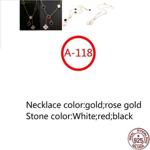 A118 s925 sterling silver necklace personality fashion style 6 four-leaf clover high-end style new jewelry girlfriend gift hot