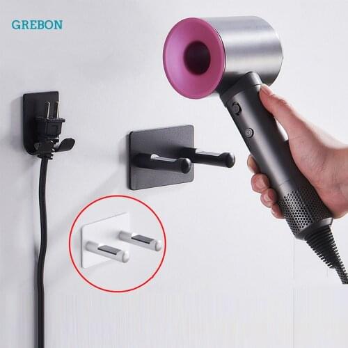 Dyson hair dryer stand wall mounted bathroom storage rack holder adhesive high quality stainless hanger straightener organizer
